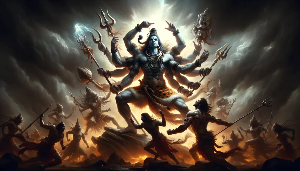 image of battle between Lord Shiva and Andhaka, Who is the biggest enemy of Lord Shiva